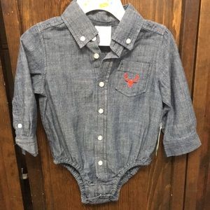 18 Month Long Sleeve Onesie - Denim
